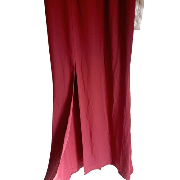 Dress The Population NWT Viola Gown Burgundy Size Large - Picture 4 of 11